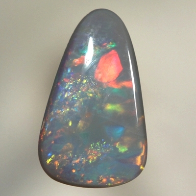 SOLID SEMI BLACK OPAL Bright sparkling red fire